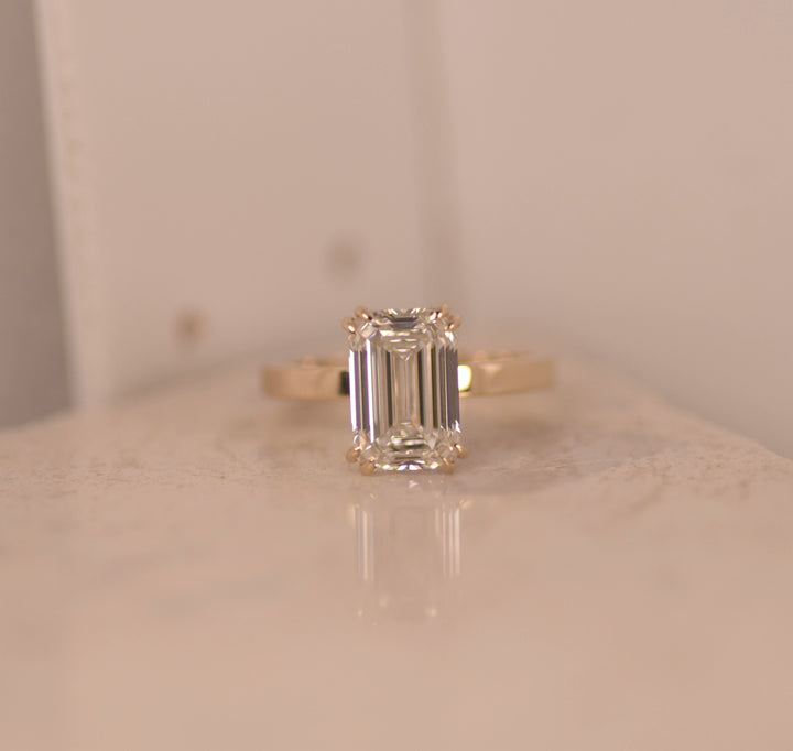Lab Grown Emerald Cut Solitaire Ring