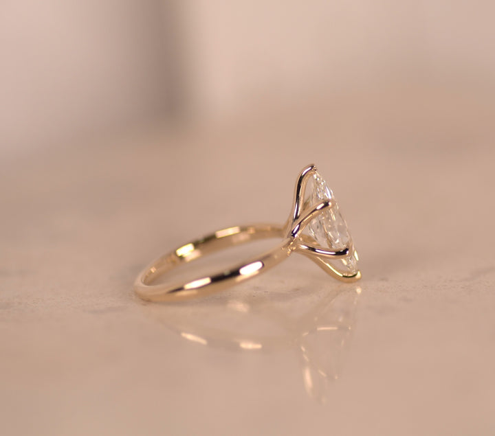 Marquise 14K Yellow Gold Lab Diamond Ring