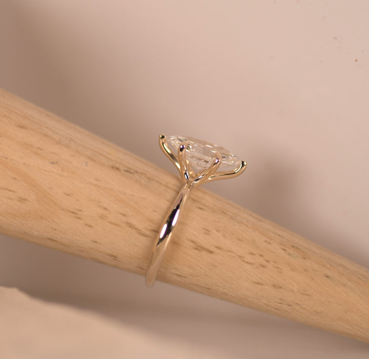 Marquise 14K Yellow Gold Lab Diamond Ring