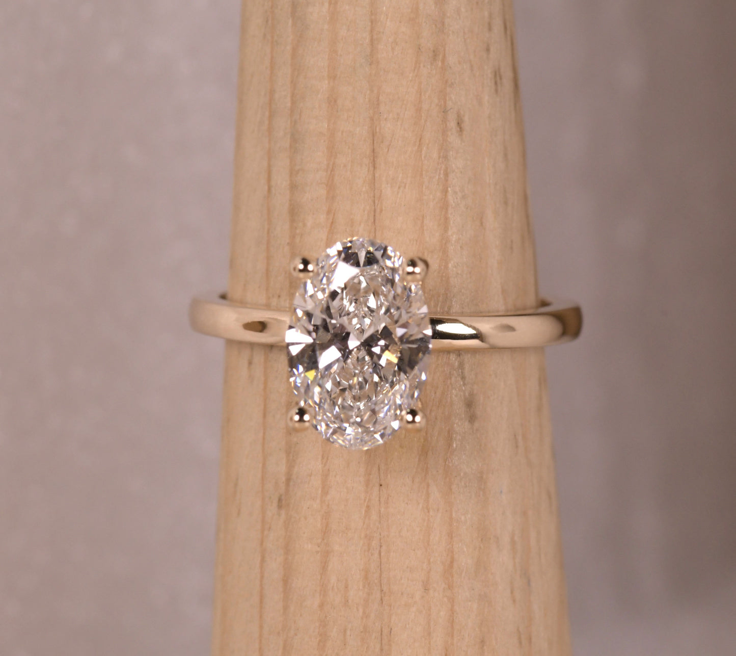 Oval Solitaire Hidden Halo Diamond Ring