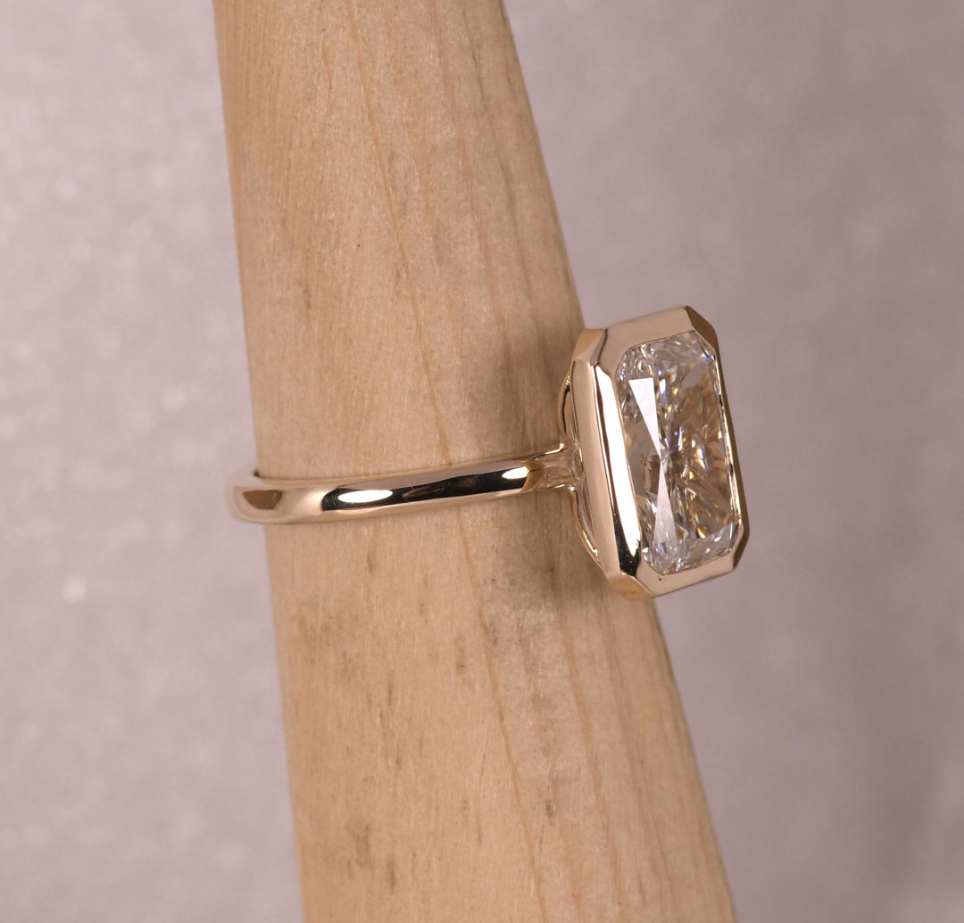 Radiant Bezel Set Engagement Ring