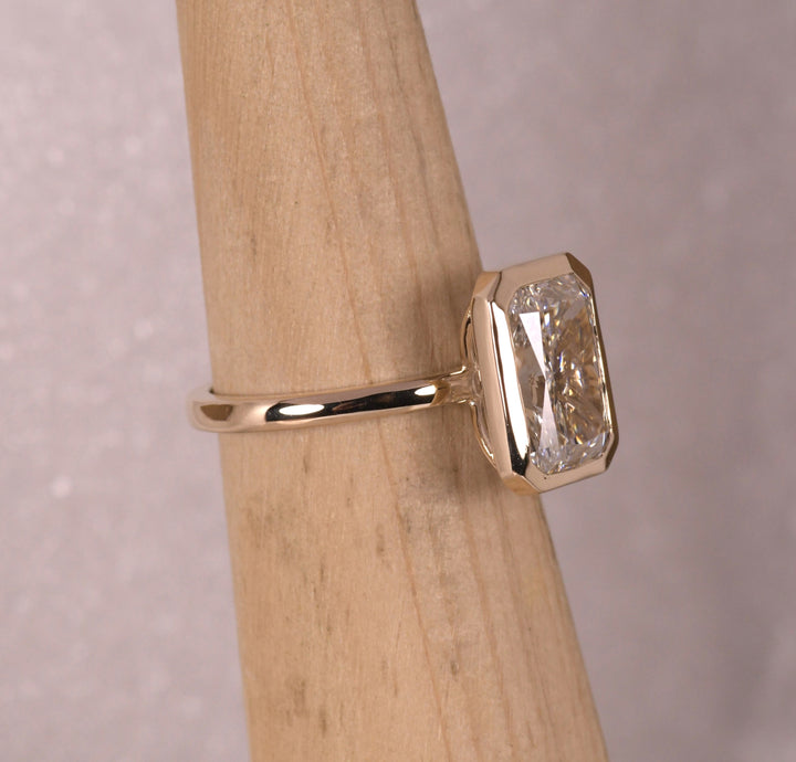 Radiant Bezel Set Engagement Ring