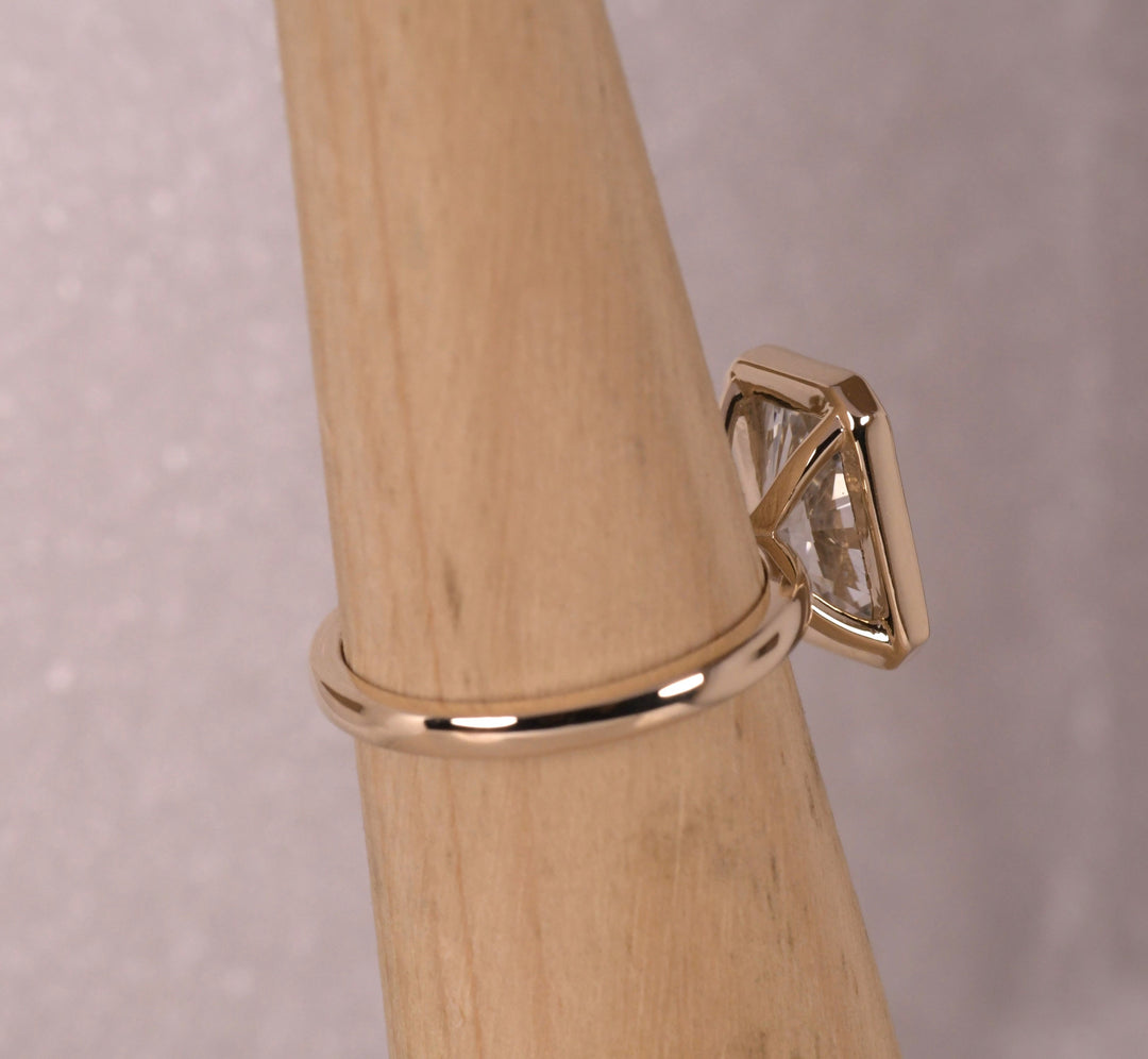 Radiant Bezel Set Engagement Ring