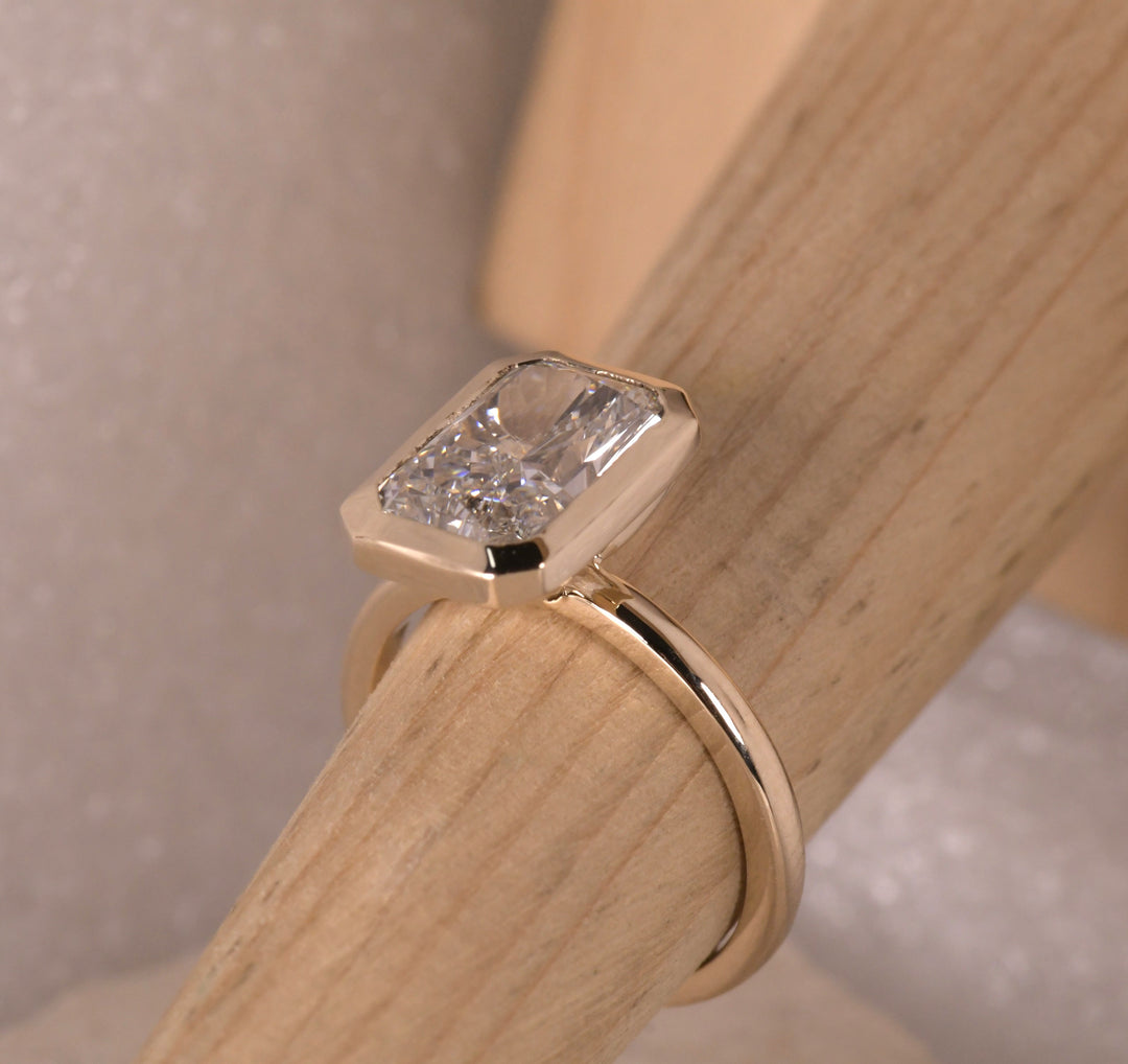 Radiant Bezel Set Engagement Ring