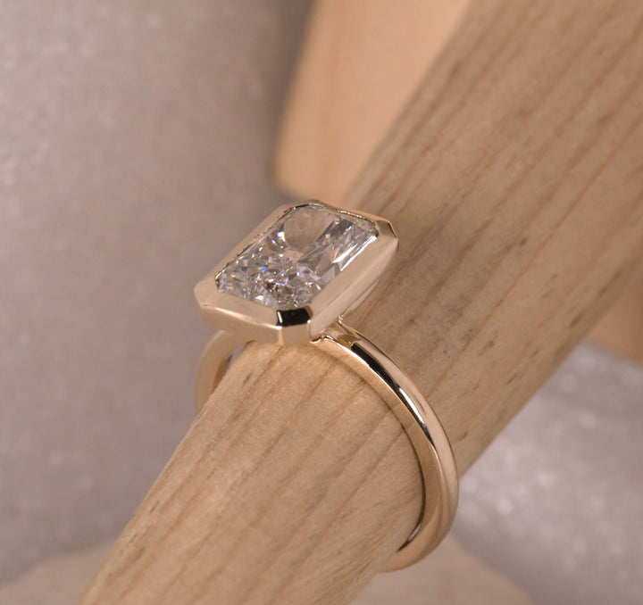 Radiant Bezel Set Engagement Ring