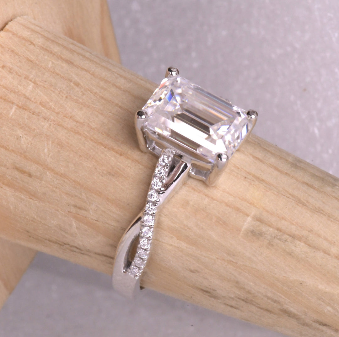 Oval Cut Lab Diamond Split Shank Accent Ring