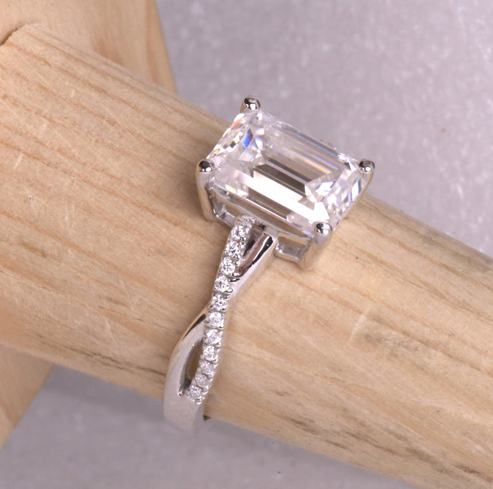 Oval Cut Lab Diamond Split Shank Accent Ring