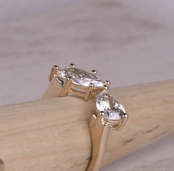 Marquise And Pear Lab Diamond Toi Et Moi Ring