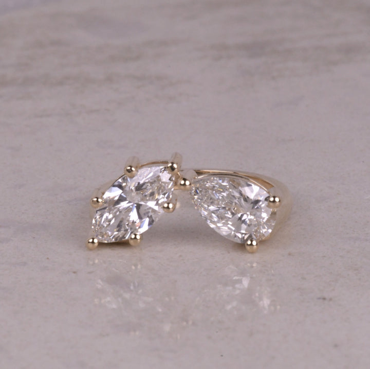 Marquise And Pear Lab Diamond Toi Et Moi Ring