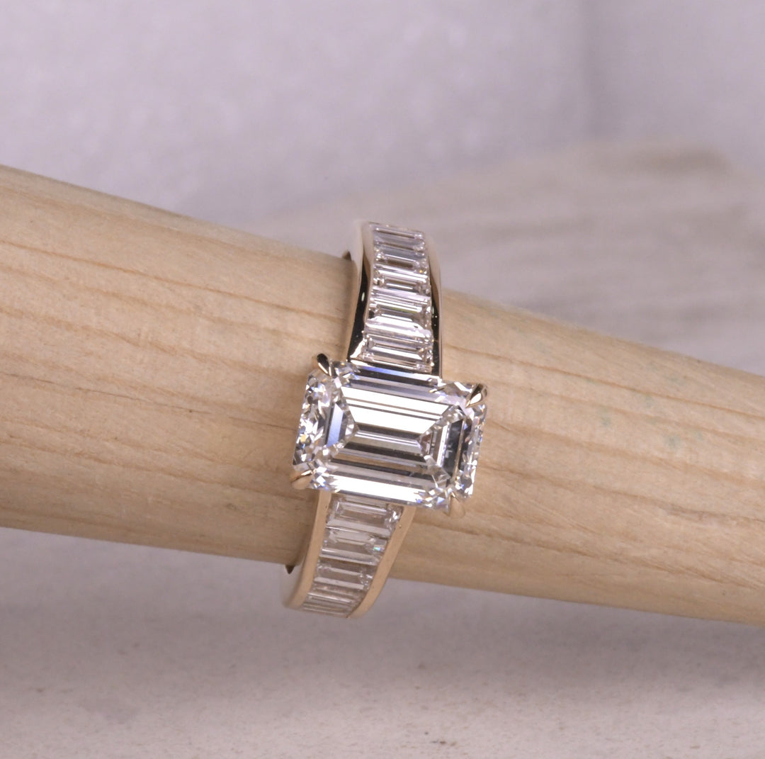 Emerald Lab Grown Diamond Ring