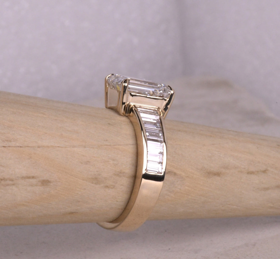 Emerald Lab Grown Diamond Ring