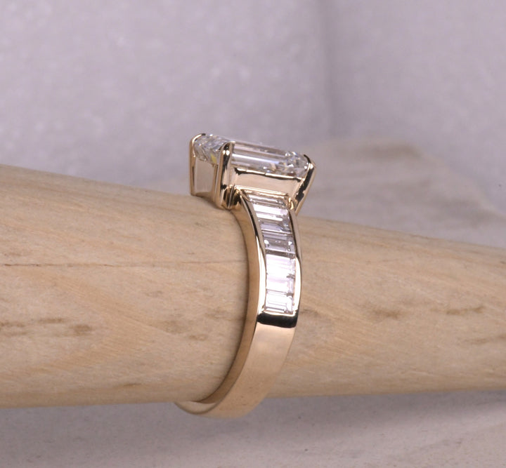 Emerald Lab Grown Diamond Ring