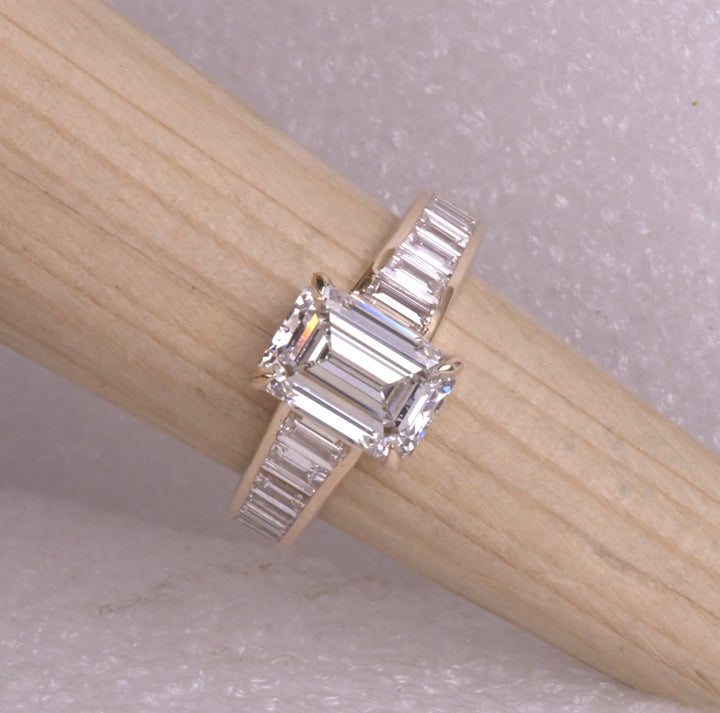 Emerald Lab Grown Diamond Ring