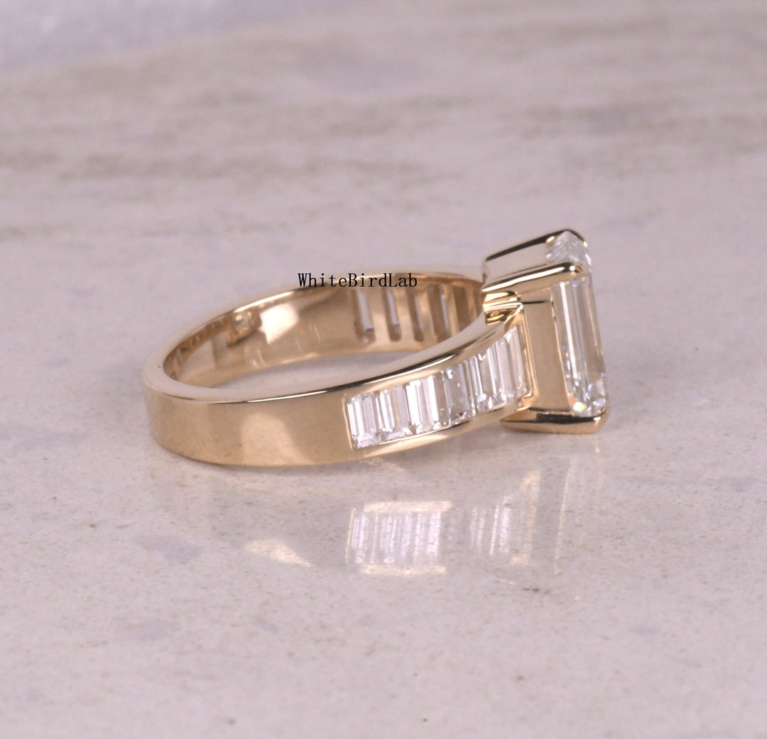 Emerald Lab Grown Diamond Ring
