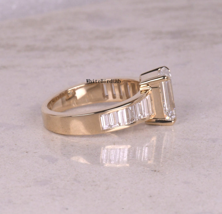 Emerald Lab Grown Diamond Ring