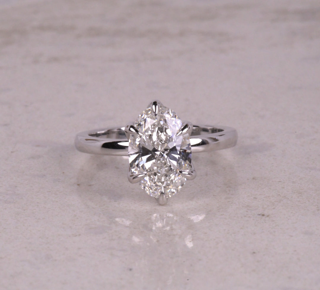 Oval Lab Diamond 6 Tulip Prong Ring