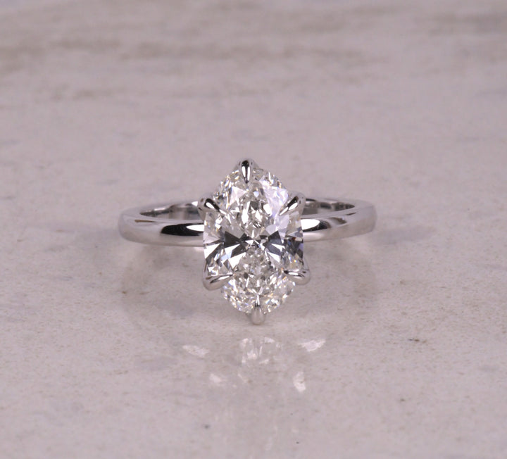 Oval Lab Diamond 6 Tulip Prong Ring