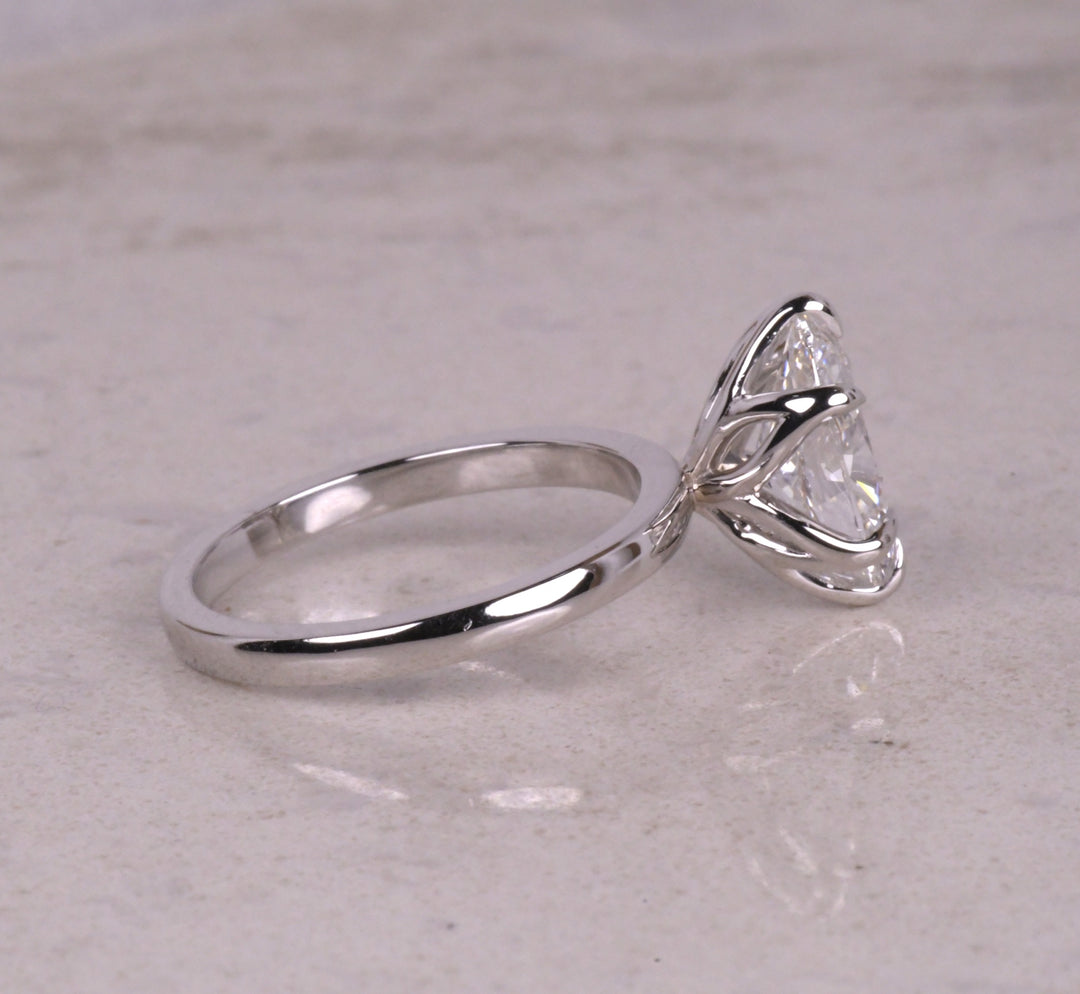 Oval Lab Diamond 6 Tulip Prong Ring