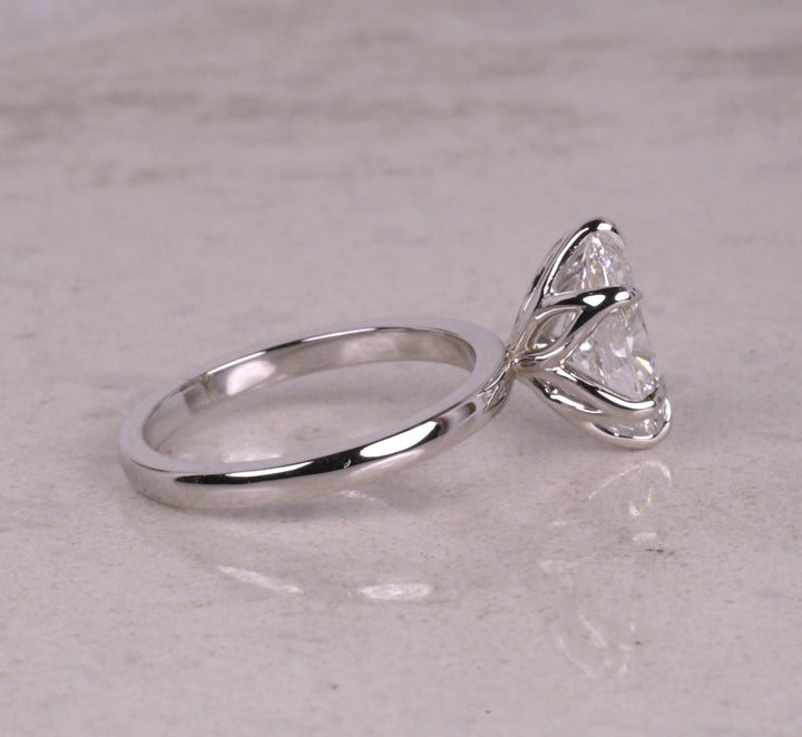 Oval Lab Diamond 6 Tulip Prong Ring