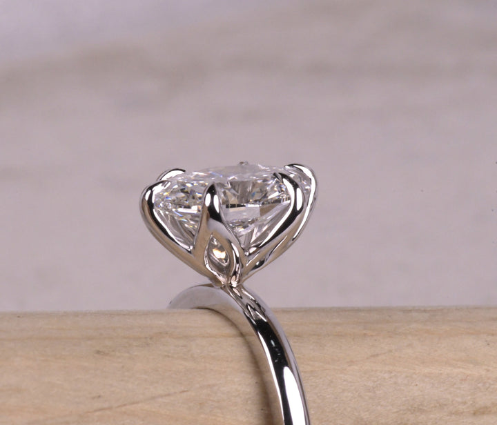 Oval Lab Diamond 6 Tulip Prong Ring