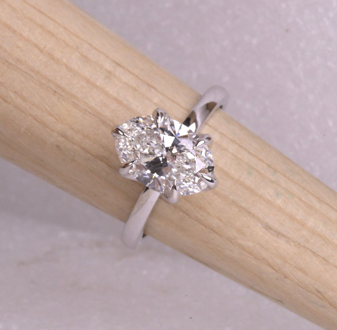 Oval Lab Diamond 6 Tulip Prong Ring