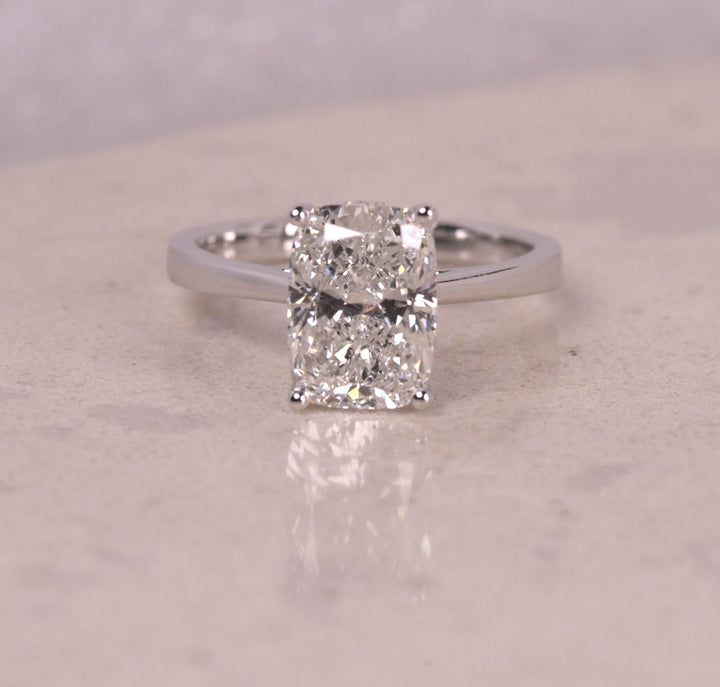 Elongated Cushion Hidden Halo Ring