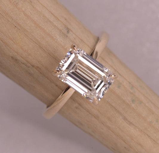 Emerald Cut Solitaire Diamond Engagement Ring