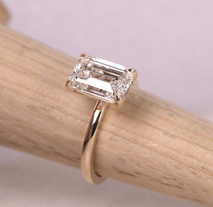 Emerald Cut Solitaire Diamond Engagement Ring