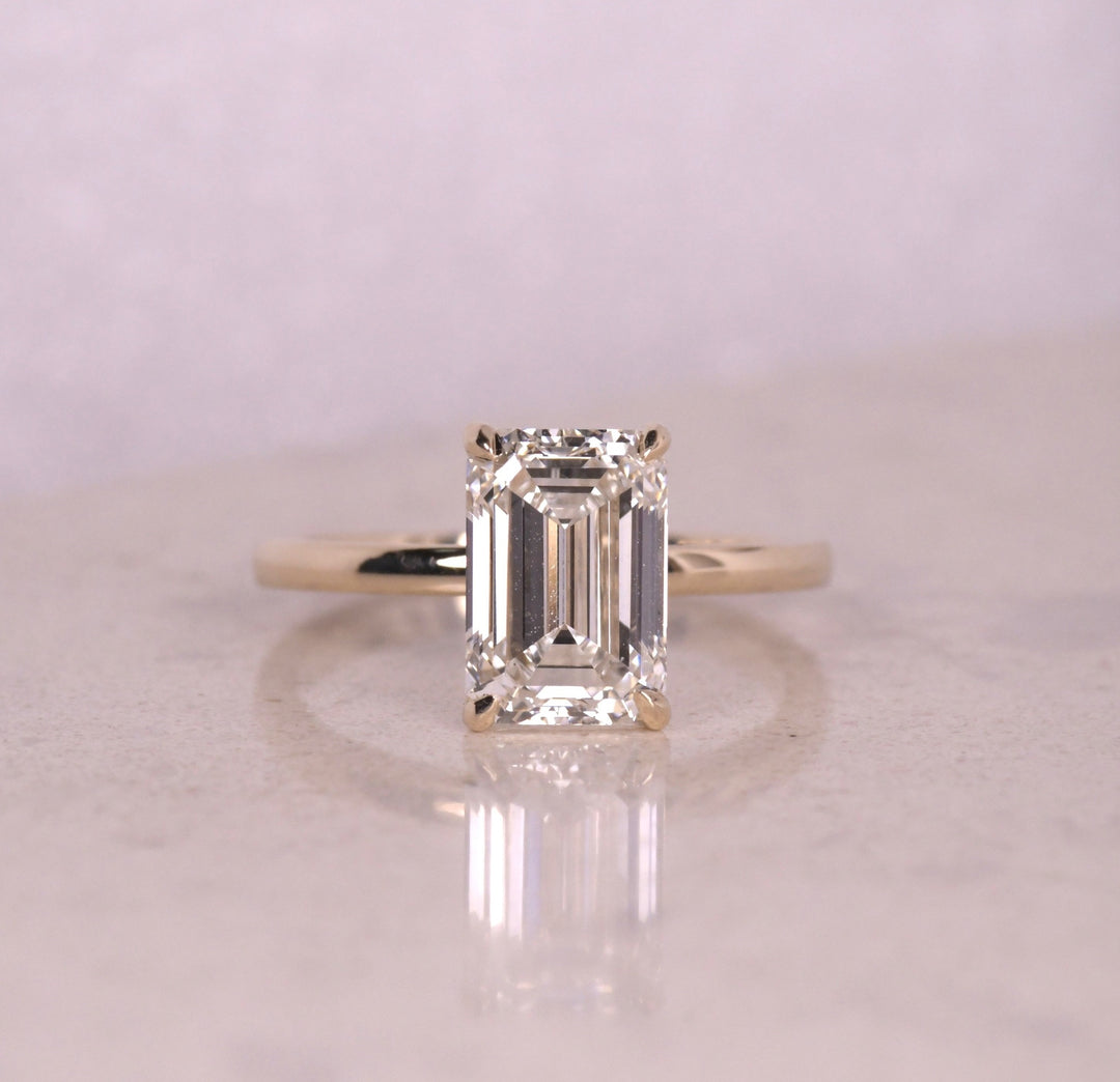 Emerald Cut Solitaire Diamond Engagement Ring