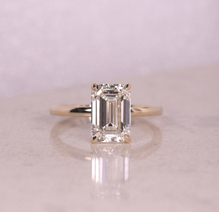 Emerald Cut Solitaire Diamond Engagement Ring