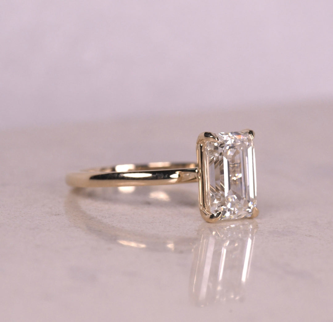 Emerald Cut Solitaire Diamond Engagement Ring