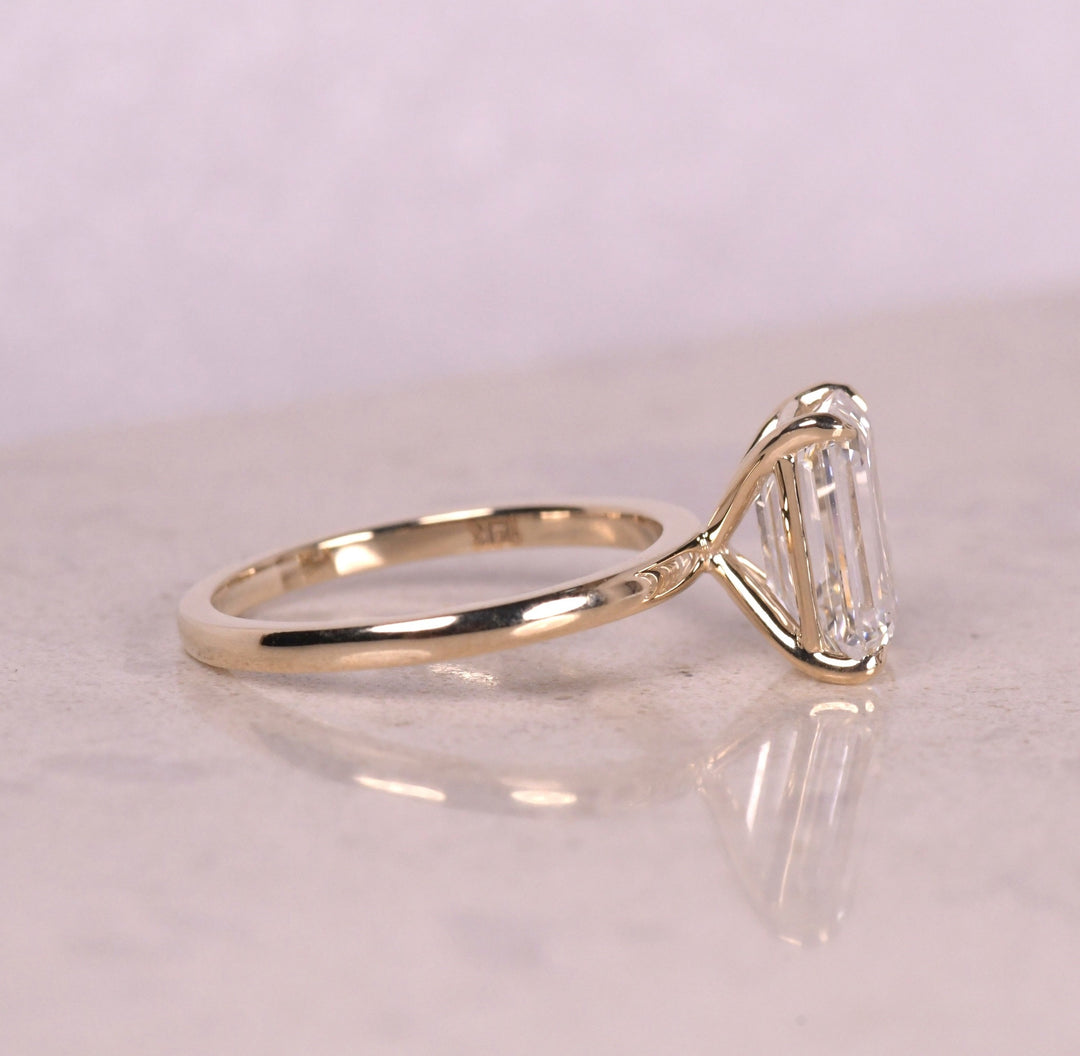 Emerald Cut Solitaire Diamond Engagement Ring