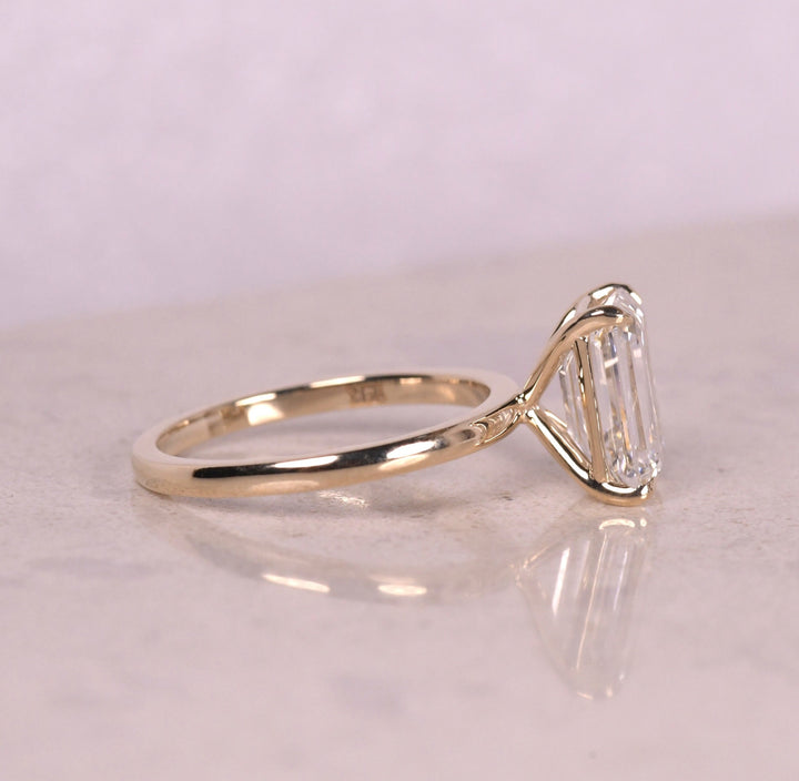 Emerald Cut Solitaire Diamond Engagement Ring