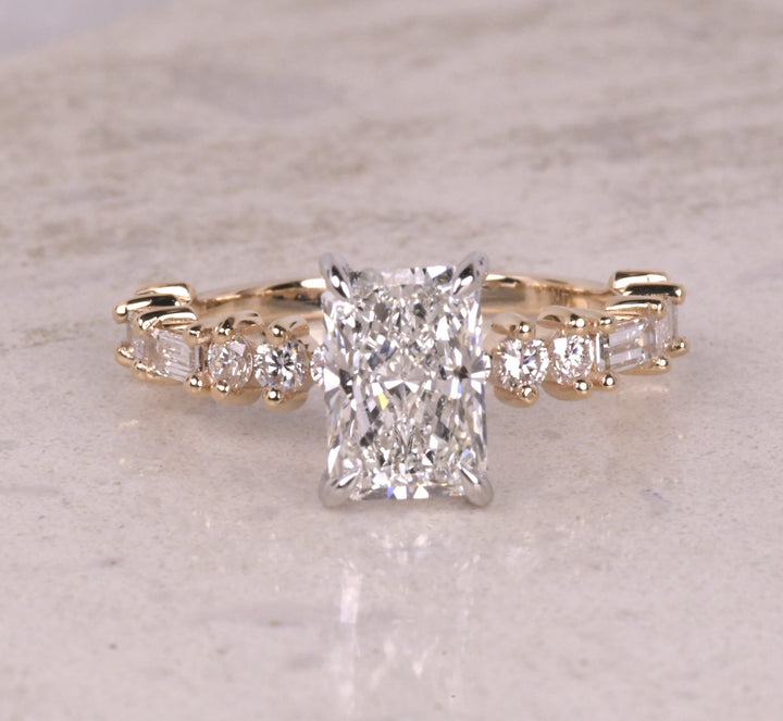 Radiant Lab Grown Hidden Halo Diamond Ring