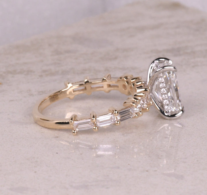 Radiant Lab Grown Hidden Halo Diamond Ring