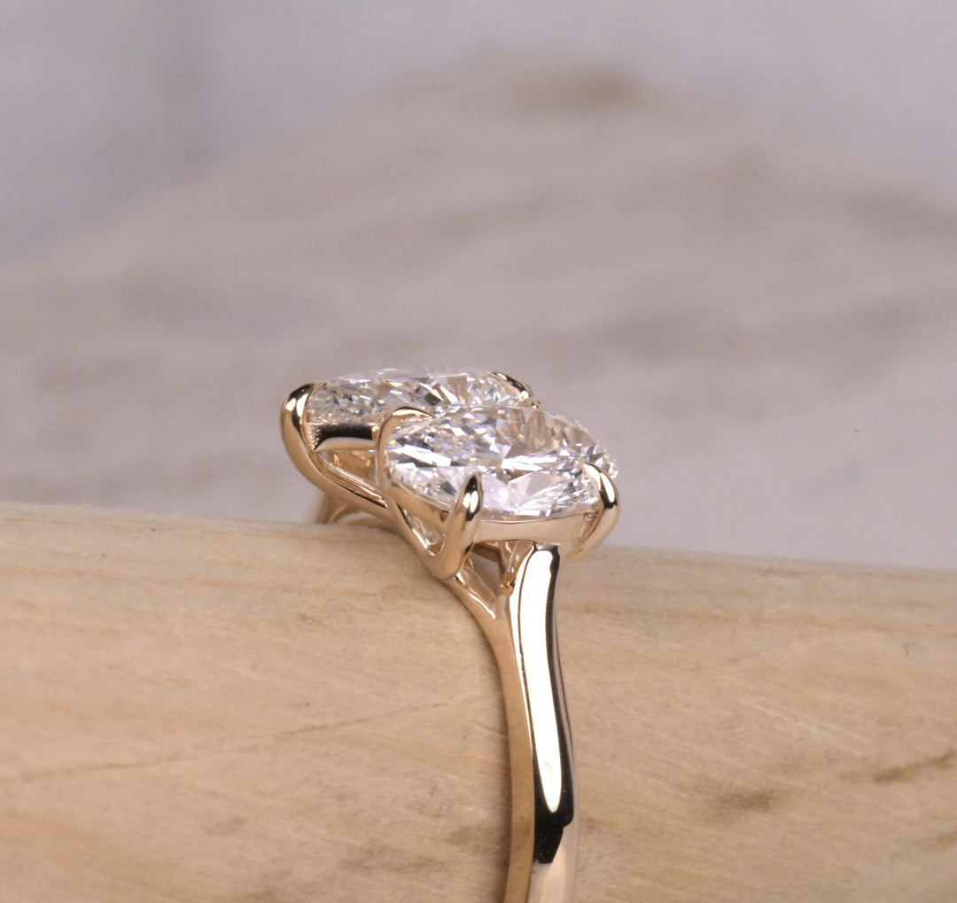 Pear And Oval Cut Toi Et Moi Engagement Ring