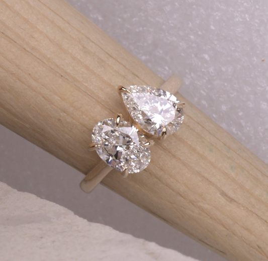 Pear And Oval Cut Toi Et Moi Engagement Ring
