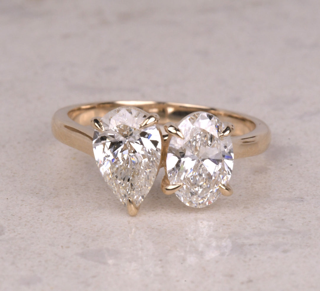 Pear And Oval Cut Toi Et Moi Engagement Ring