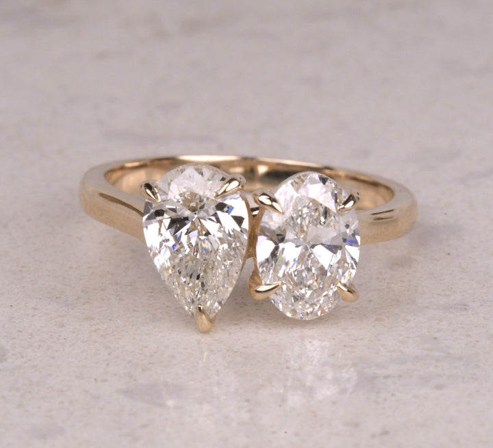 Pear And Oval Cut Toi Et Moi Engagement Ring