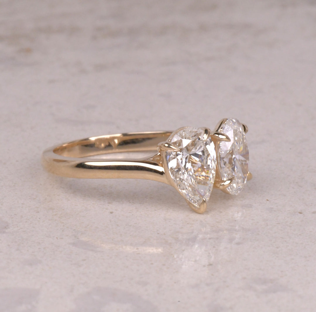 Pear And Oval Cut Toi Et Moi Engagement Ring