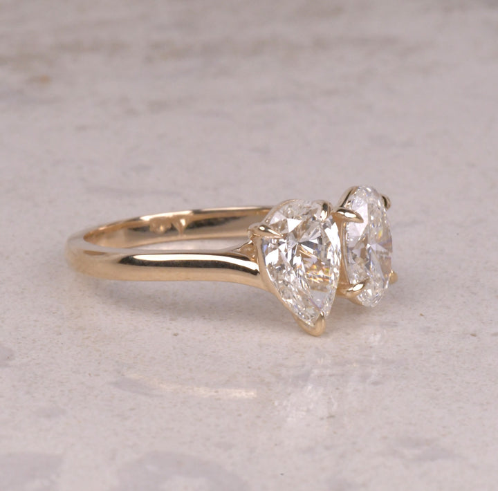 Pear And Oval Cut Toi Et Moi Engagement Ring