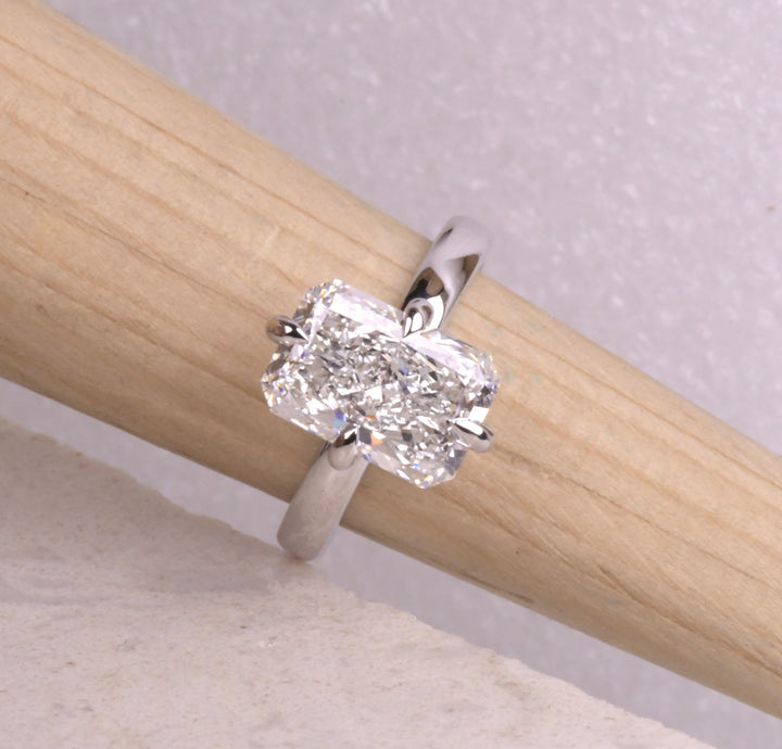 Compass Prong Set Radiant Cut Diamond Ring