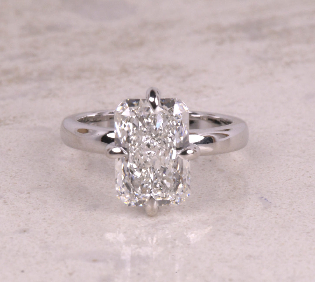 Compass Prong Set Radiant Cut Diamond Ring