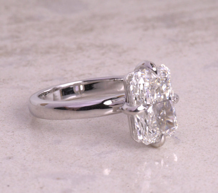 Compass Prong Set Radiant Cut Diamond Ring