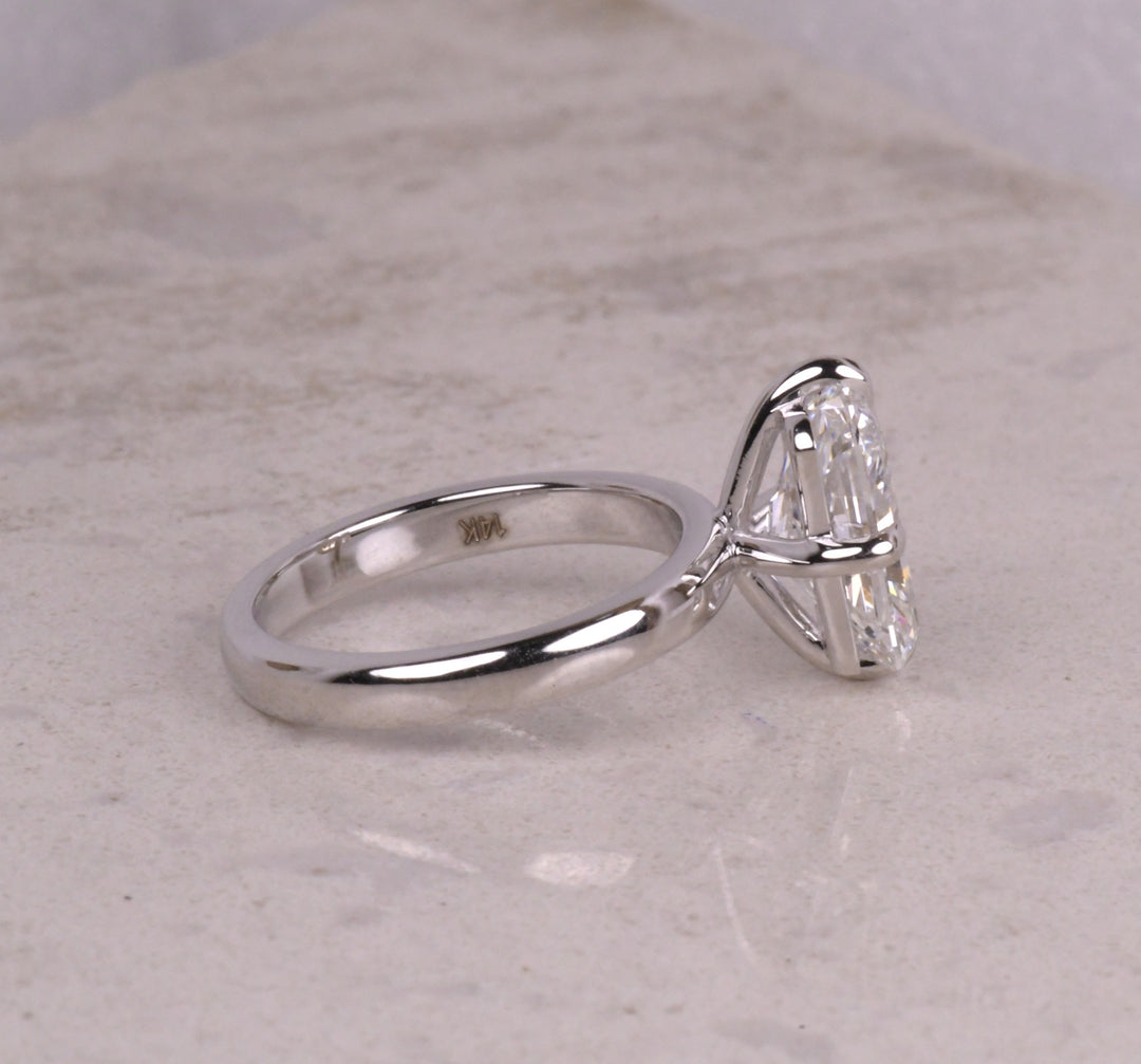 Compass Prong Set Radiant Cut Diamond Ring