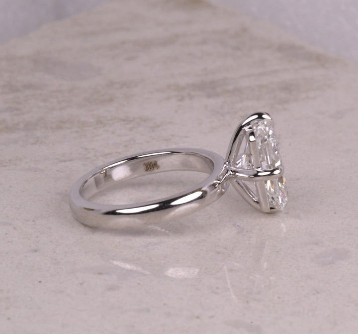 Compass Prong Set Radiant Cut Diamond Ring