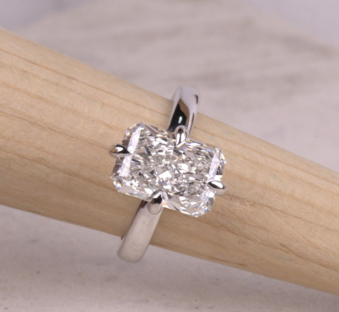 Compass Prong Set Radiant Cut Diamond Ring