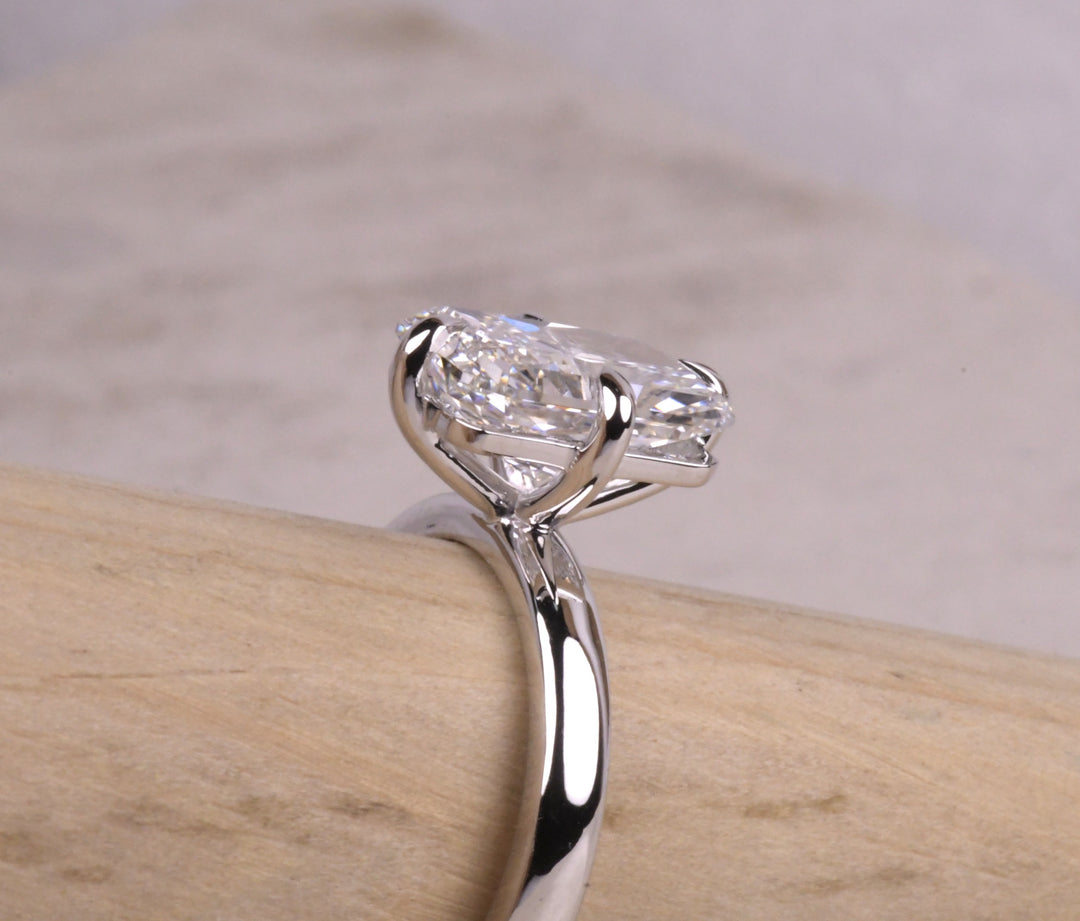 Compass Prong Set Radiant Cut Diamond Ring
