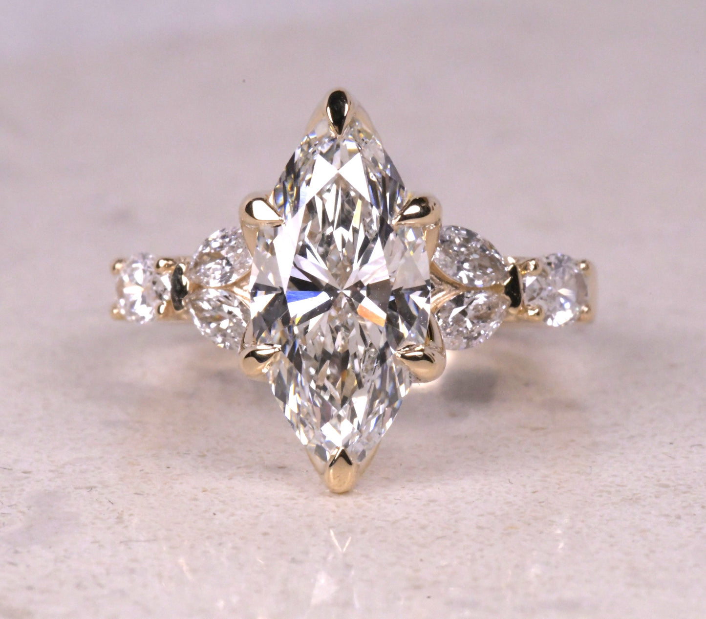 Classic Solitaire Marquise Lab Diamond Ring