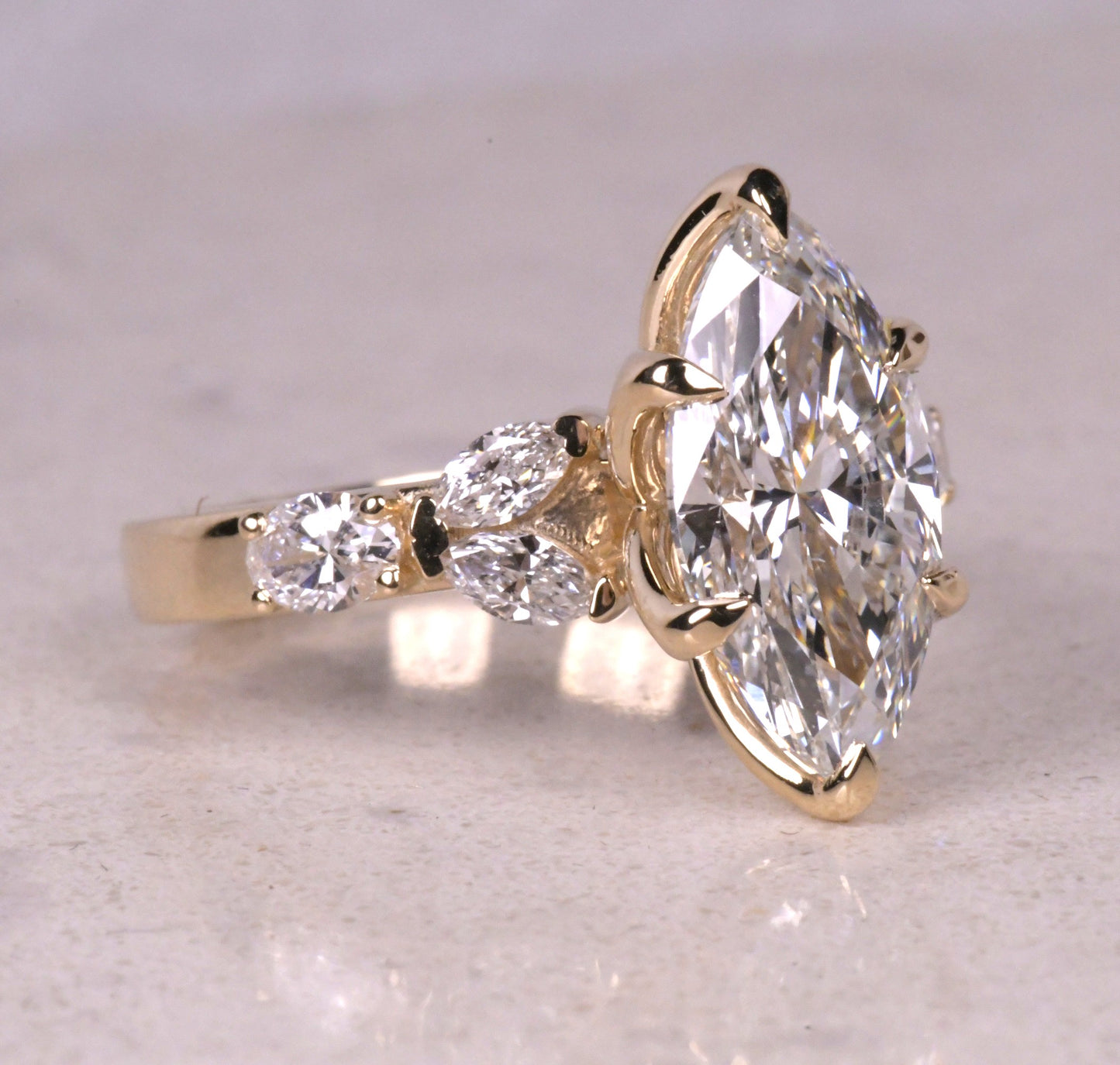 Classic Solitaire Marquise Lab Diamond Ring